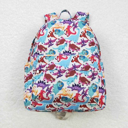 BA0153 Blue Pink Dinosaur Print Little Bag Bagpack