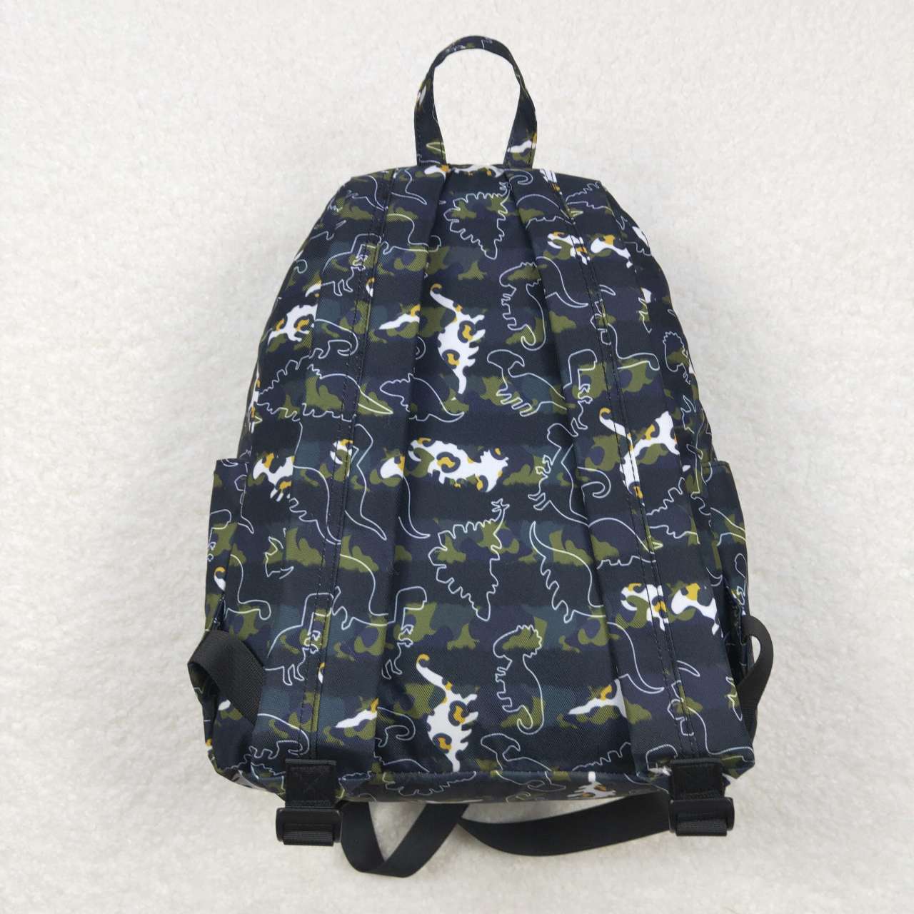 BA0155 Black Green Dinosaur Print Little Bag Bagpack