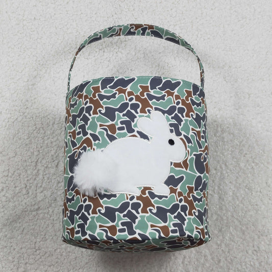 NEW BA0157 Easter Baskets Rabbit Green Camo Little Bag
