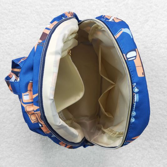 BA0169 Trucks Blue Backpack Boys School Bags 4*10*13.9 inches RTS 202508