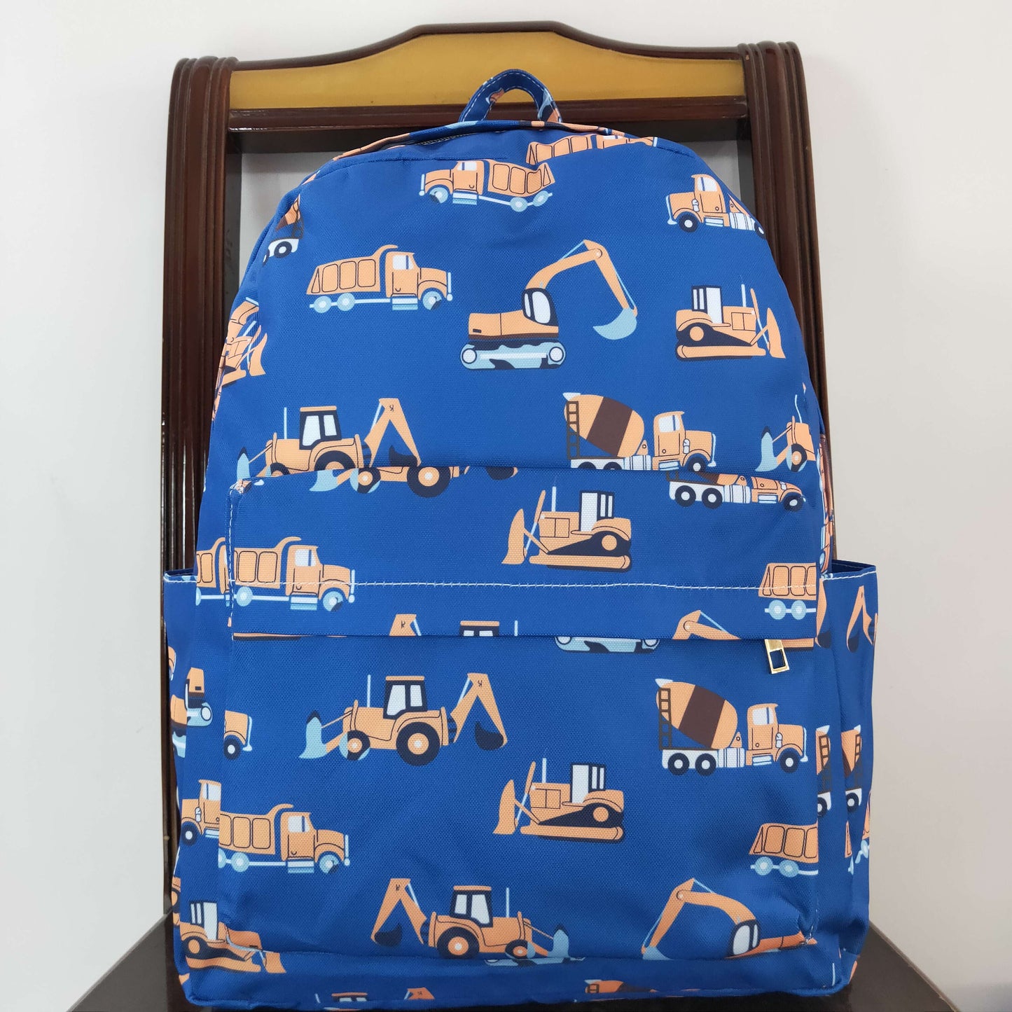 BA0169 Trucks Pattern Blue Backpack 5*13.5*17 inches bag RTS 202509