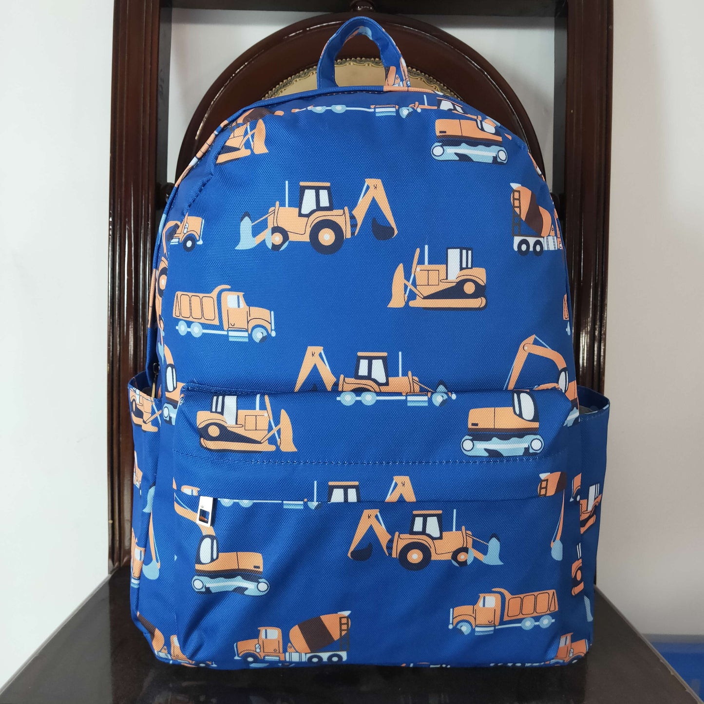BA0169 Trucks Blue Backpack Boys School Bags 4*10*13.9 inches RTS 202508