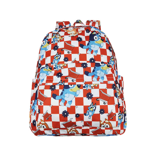 BA0179 Red checkerboard Backpack western boutique cartoon pattern 4*10*13.9 inches RTS 202412