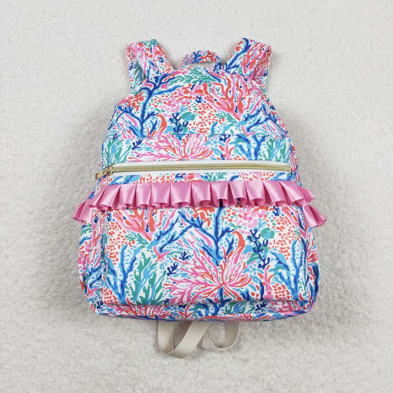 BA0185 Seagrass pattern rose red lace backpack high quality wholesale kids bags school