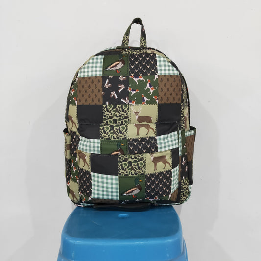 BA0199 Puppy Deer Duck Hunting Camo Plaid Bag