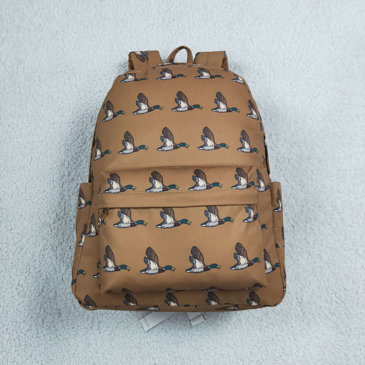 BA0201 Mallard Ducks Brown Backpack Bag