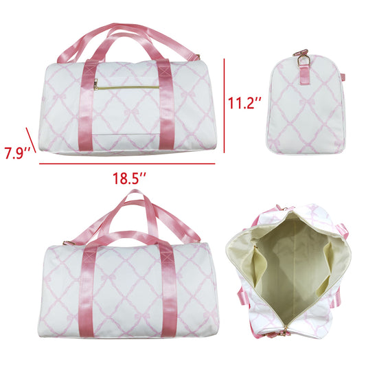 BA0226 Pink White Bow handbag western boutique PU leather bag 7.9*18.5*11.2 inches RTS 202412