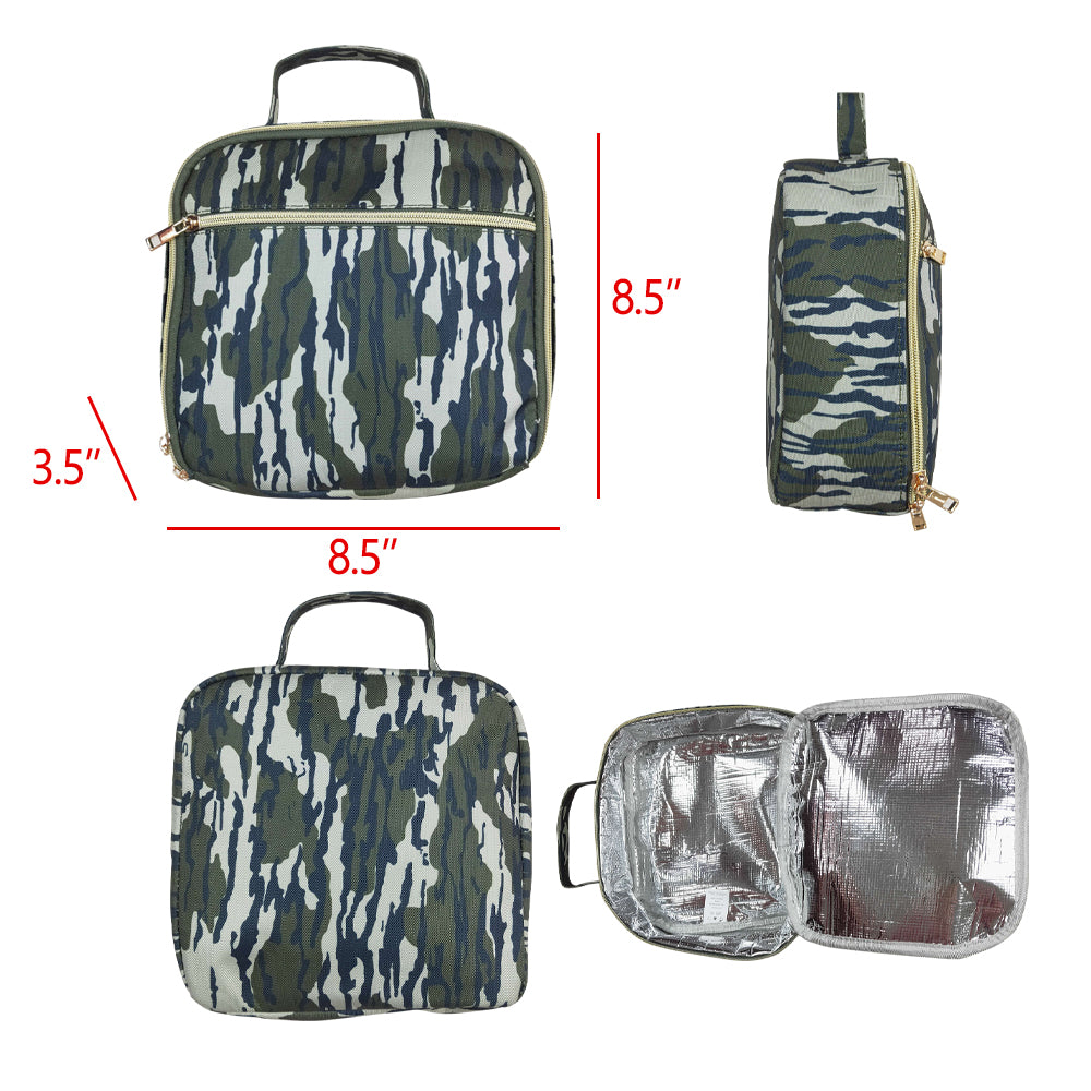 BA0228 Army Green Camo Lunch Bag 3.5*8.5*8.5 inches RTS Ship From US Local Warehouse