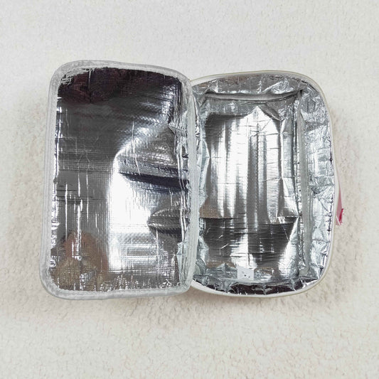 BA0234 Lady Fashion Style Bow-Patterned Pink Dinner Bag Waterproof PU Leather Lunch Box Shoulder Bag No MOQ