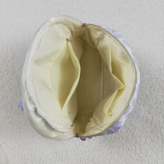 BA0239 Purple Leopard Ruffle Backpack western boutique PU leather 5*13.5*17 inches bag RTS Free Shipping Over $100