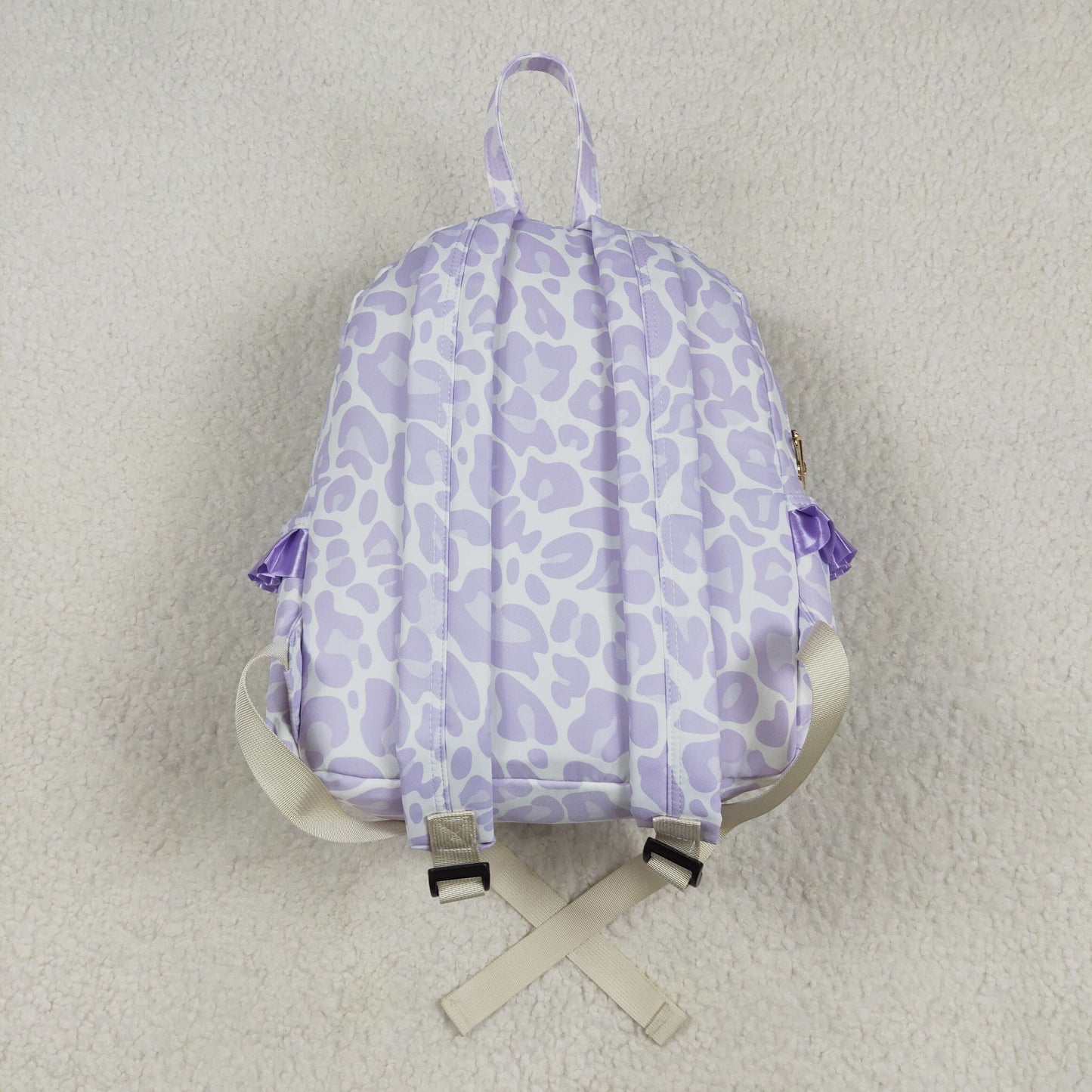 BA0239 Purple Leopard Ruffle Backpack western boutique PU leather 5*13.5*17 inches bag RTS Free Shipping Over 2 KG