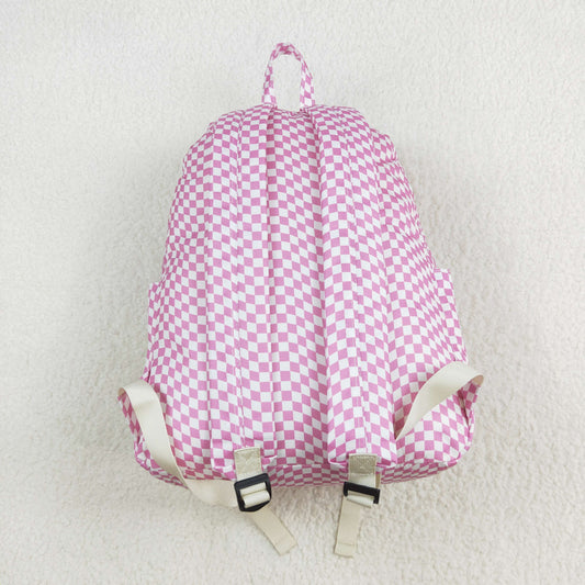 BA0245 Pink and white irregular check backpack high quality