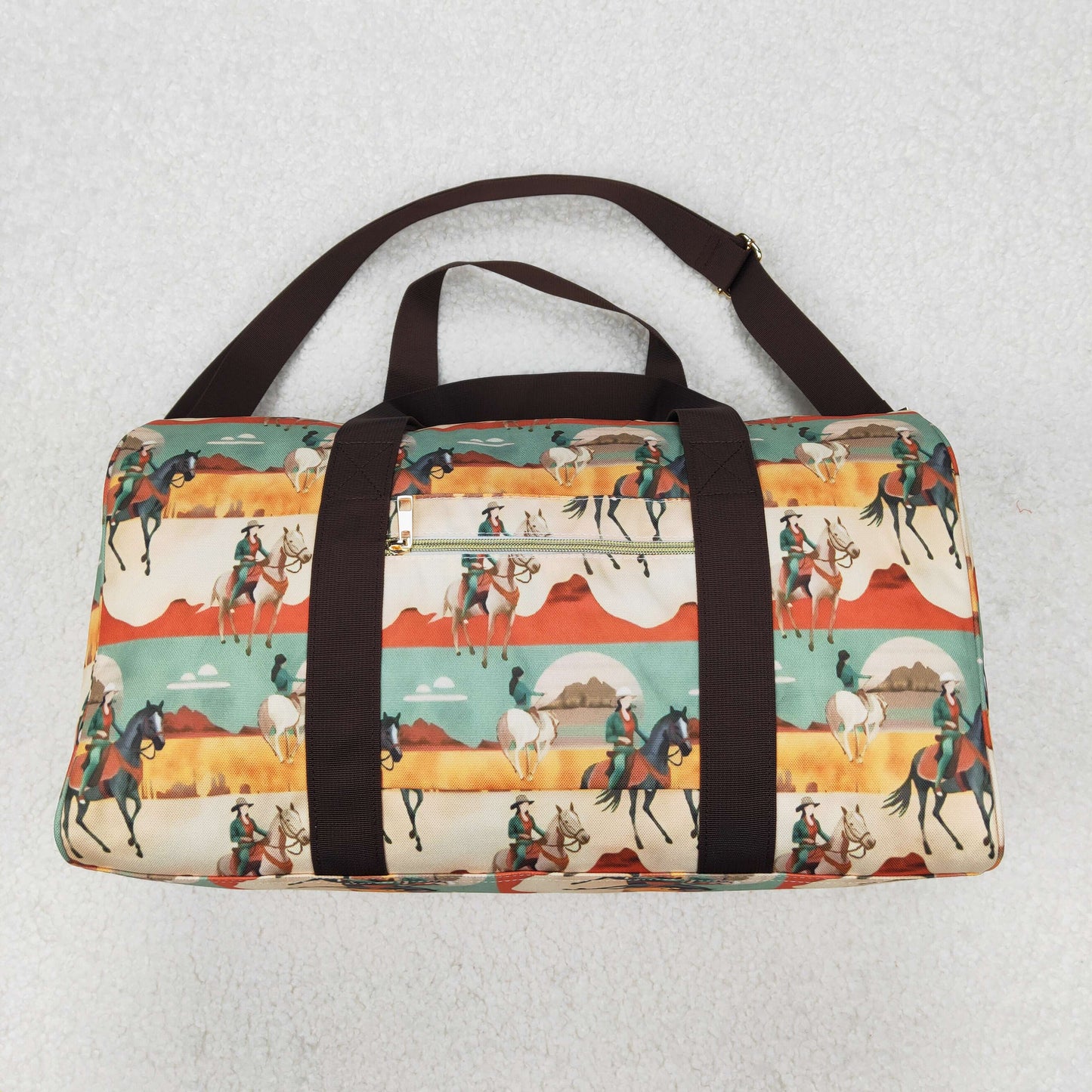 BA0265 Horseback riding desert rice green gym bag 7.87*18.5*10.63 inches 202503 RTS
