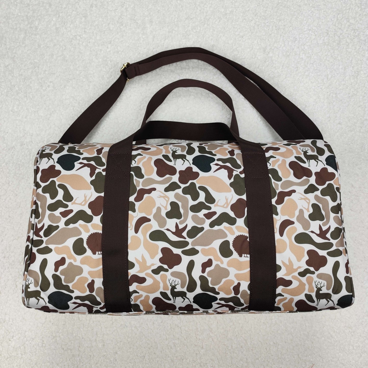 BA0287 Deer Hunting Green Brown Camouflage Boutique Travel Bag handbag 7.9*18.5*11.2 inches 202503 RTS
