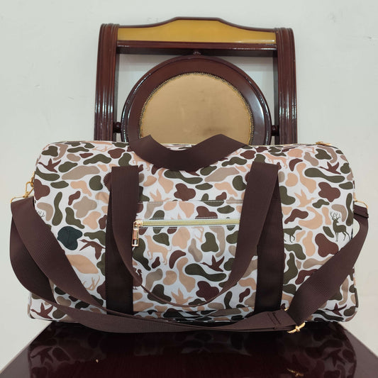 BA0287 Deer Hunting Green Brown Camouflage Boutique Travel Bag handbag 7.9*18.5*11.2 inches 202503 RTS