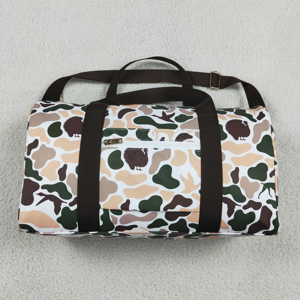 BA0287 Hunting Mallard Ducks Dogs Camo Duffle Bag
