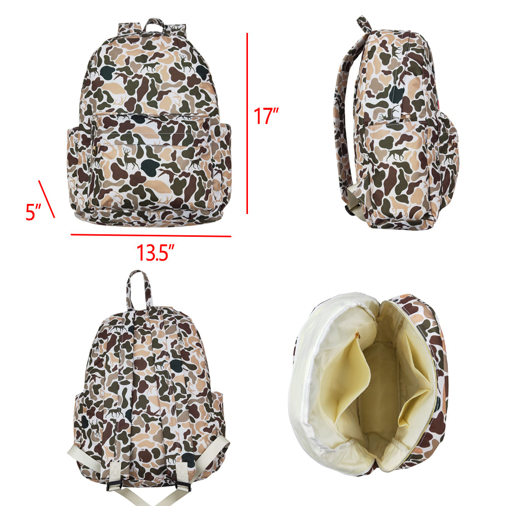 BA0288 Deer Hunting Clothes Brown Green Backpack western boutique school bags 5*13.5*17 inches 202503 RTS