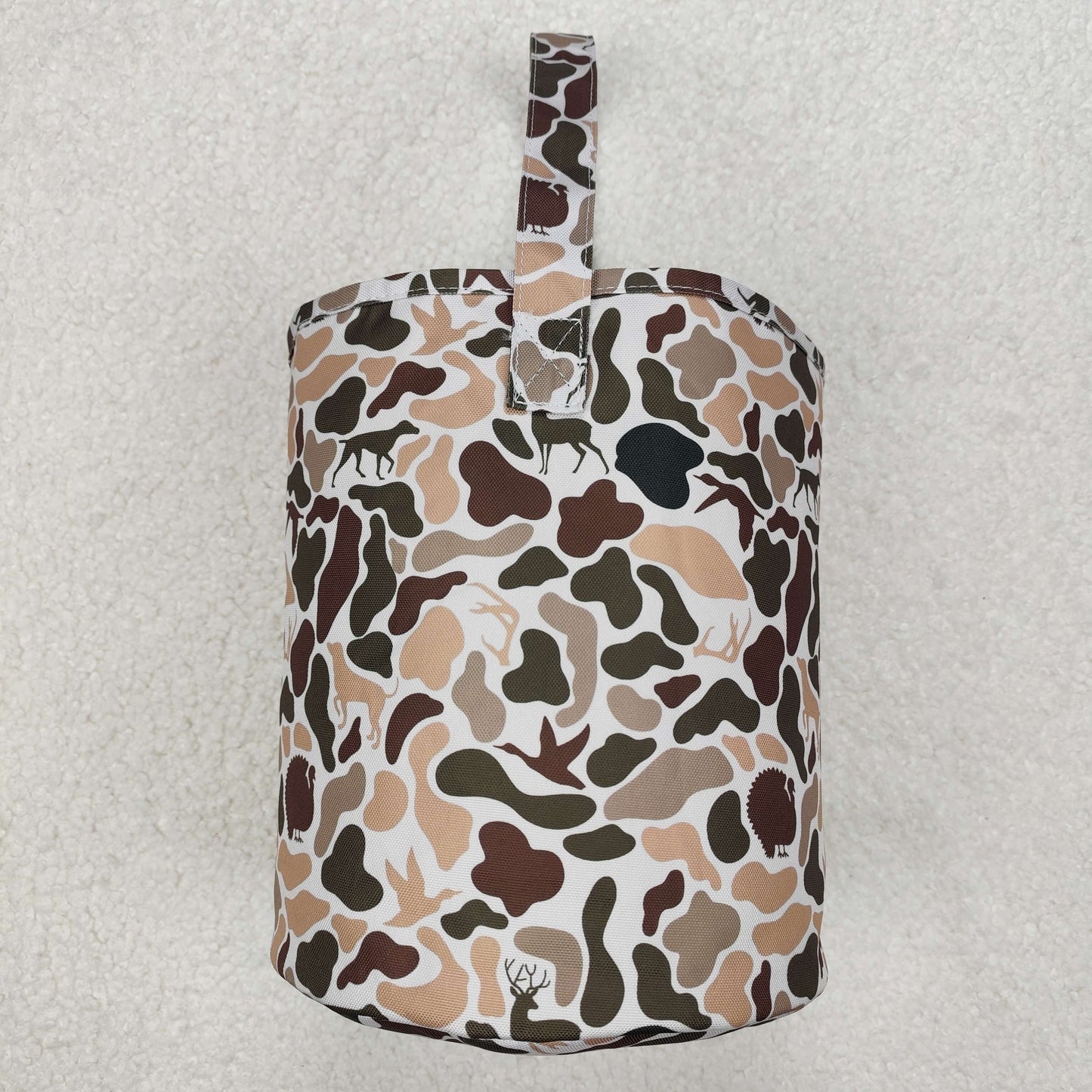 BA0289 Deer Hunting Brown Easter Baskets Green Camouflage handbag 8.8*11*13.3 inches western boutique 202503 RTS