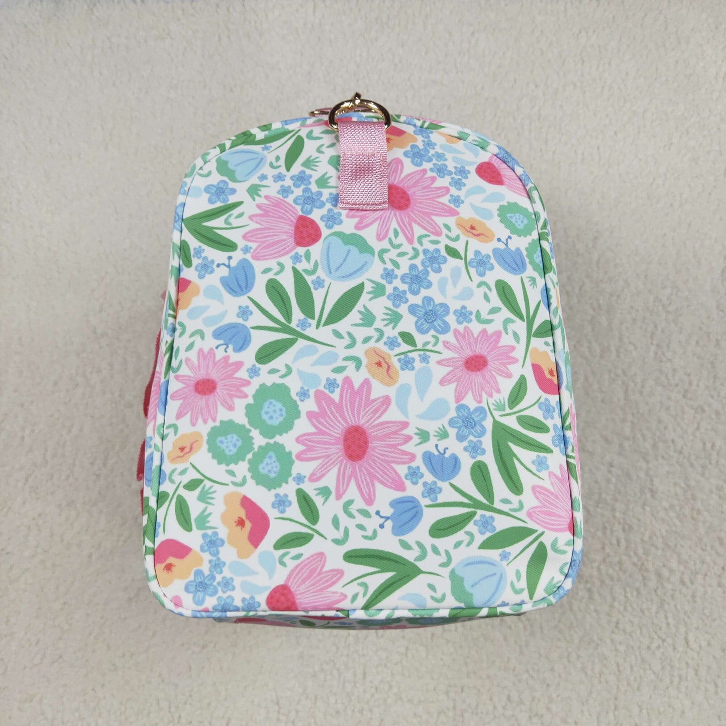 BA0290 Pink Green ruffle flower Boutique Travel or Gym Bag handbag 7.9*18.5*11.2 inches 202507 RTS