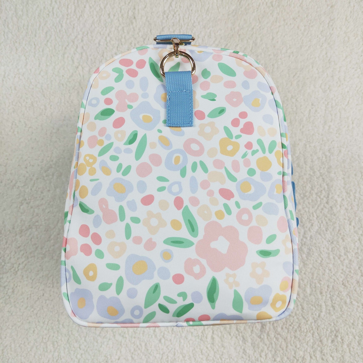 BA0292 Floral Blue ruffle Boutique Travel Bag handbag 7.9*18.5*11.2 inches 202504 RTS