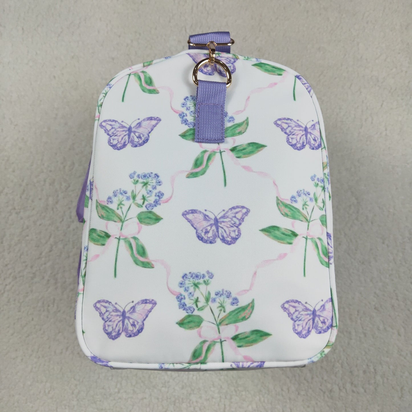 BA0293 Purple green ruffle bows Boutique Travel Bag handbag 7.9*18.5*11.2 inches 202504 RTS