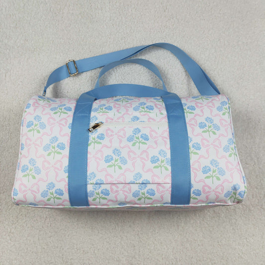 NEW BA0294 Blue Pink ruffle bows flower Boutique Travel Bag handbag 7.9*18.5*11.2 inches 202512 RTS