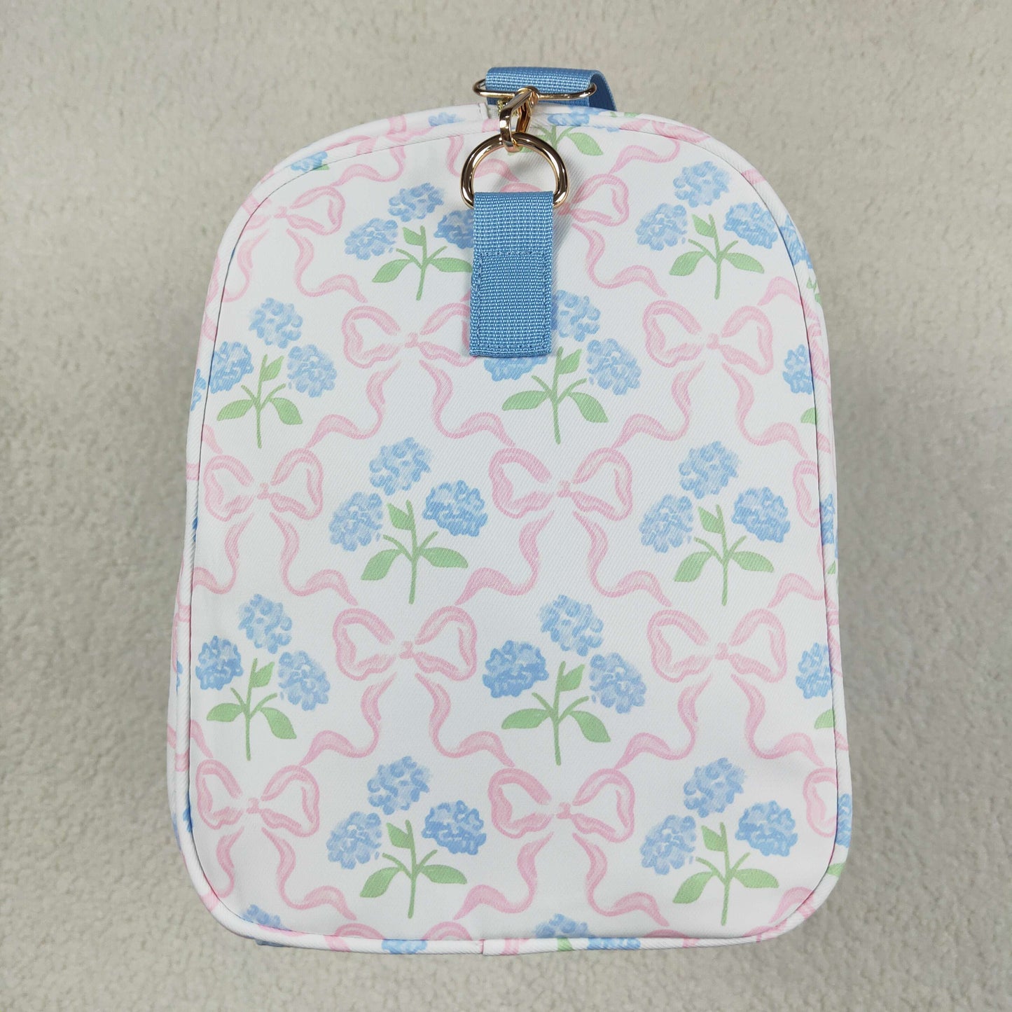 BA0294 Blue Pink ruffle bows flower Boutique Travel Bag handbag 7.9*18.5*11.2 inches 202504 RTS