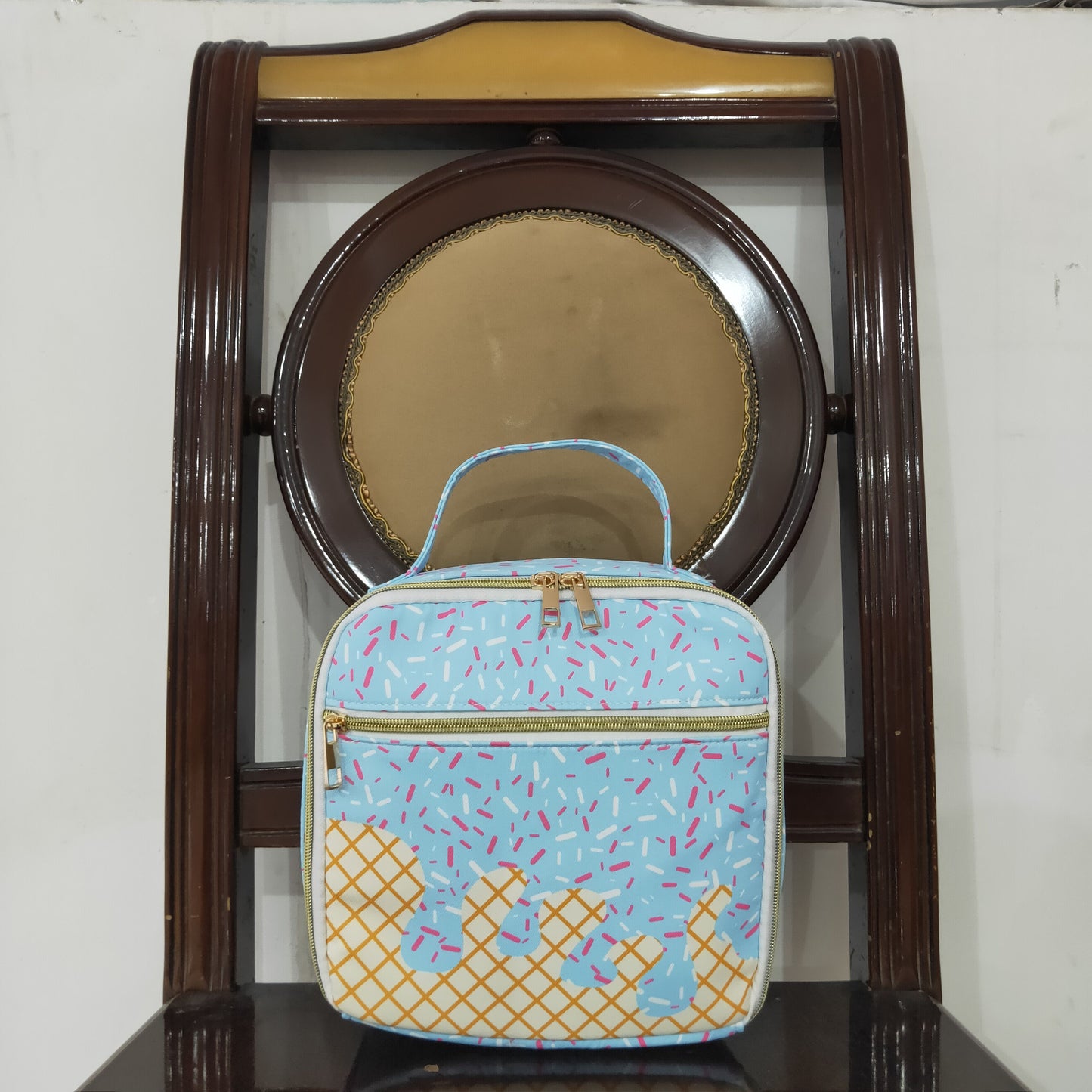BA0296 Blue Fireworks Boutique Lunch Bag handbag 5*8.5*8.5 inches RTS Free Shipping Over $100