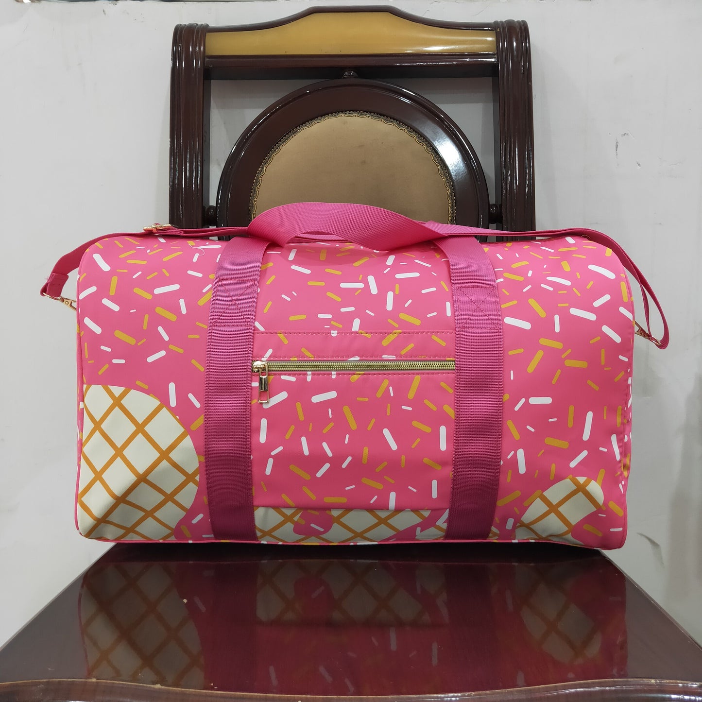 BA0298 Black Fireworks Plaid Boutique Travel Bag handbag 7.9*18.5*11.2 inches RTS Ship from US Local Warehouse