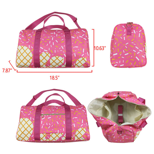 BA0298 Black Fireworks Plaid Boutique Travel Bag handbag 7.9*18.5*11.2 inches RTS Ship from US Local Warehouse