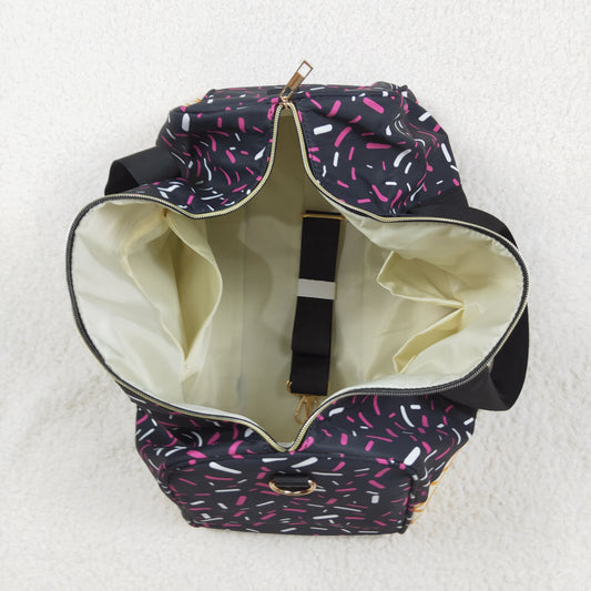 BA0303 Black Fireworks Plaid Boutique Travel Bag handbag 7.87*18.5*10.63 inches 202505 RTS