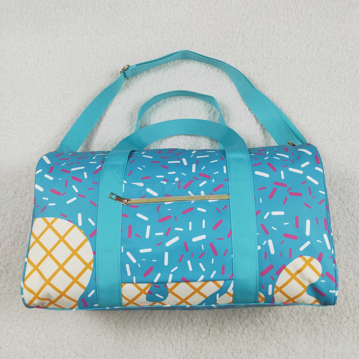 BA0304 Peacock Blue Fireworks Plaid Boutique Travel Bag handbag 7.9*18.5*11.2 inches RTS Ship from US Local Warehouse