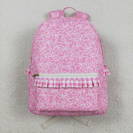 BA0308 Pink Bows Ruffle Backpack 5*13.5*17 inches 202508 RTS