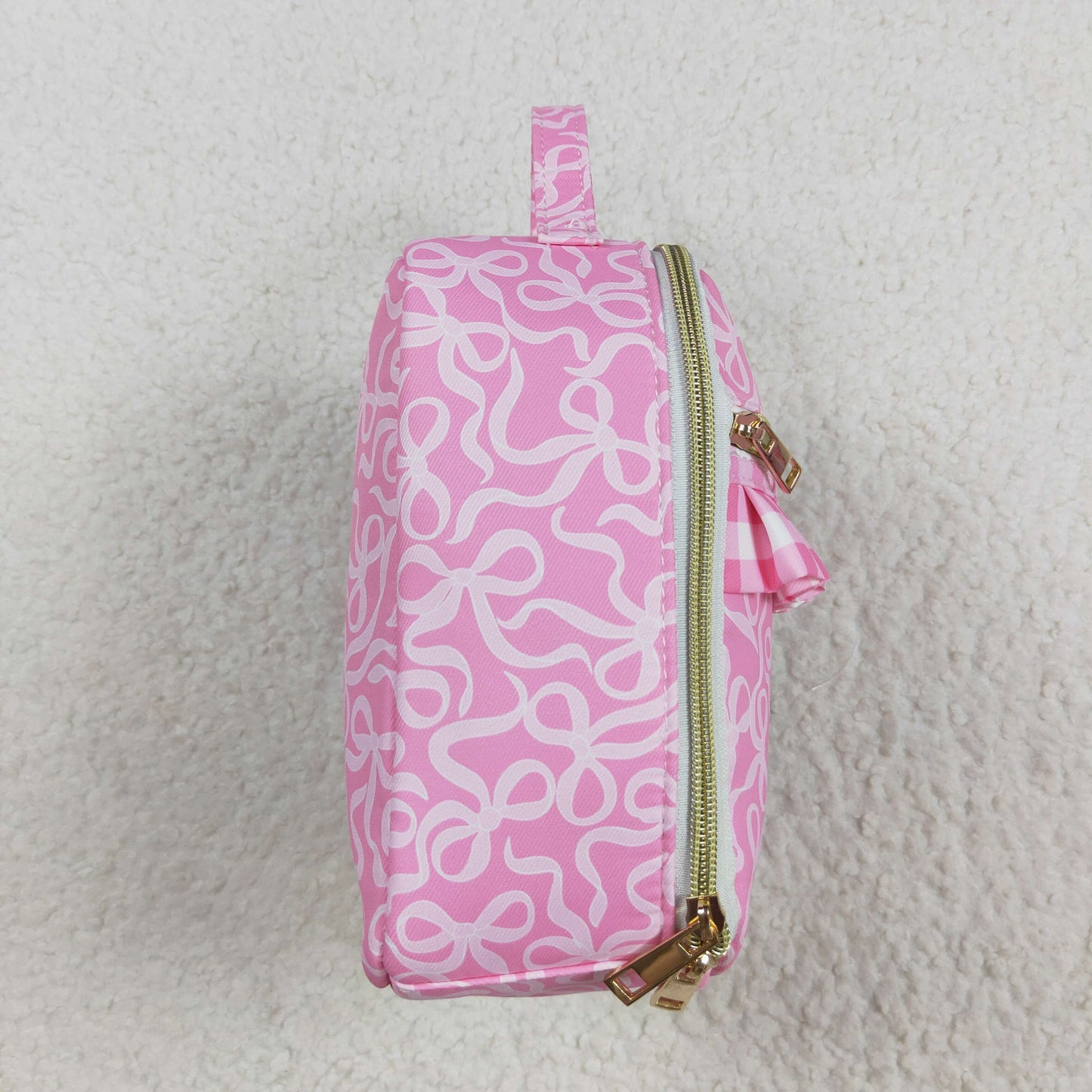 BA0310 Pink Bows Ruffle Lunch Box Bag 5*8.5*8.5 inches handbag 202508 RTS