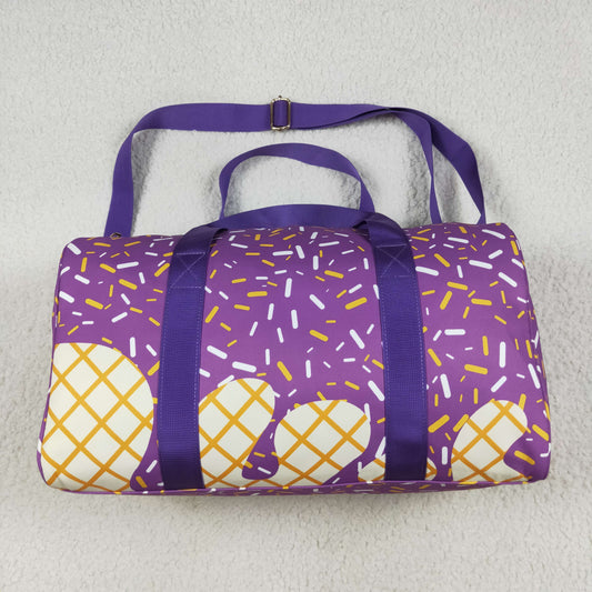 BA0321 Purple Plaid Fireworks Gym Bag Boutique Travel Handbag 7.9*18.5*11.2 inches 202506 RTS