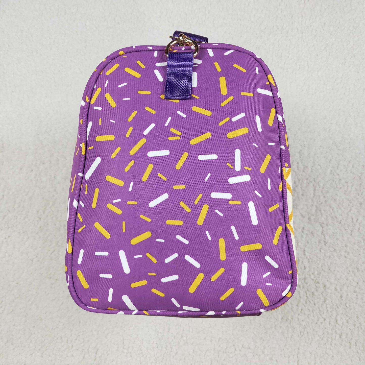 BA0321 Purple Plaid Fireworks Gym Bag Boutique Travel Handbag 7.9*18.5*11.2 inches 202506 RTS