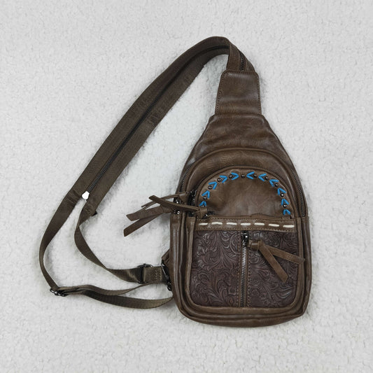 BA0331 Dark Brown Western Crossbody Leather Bag 202507 RTS Free Shipping Over $100