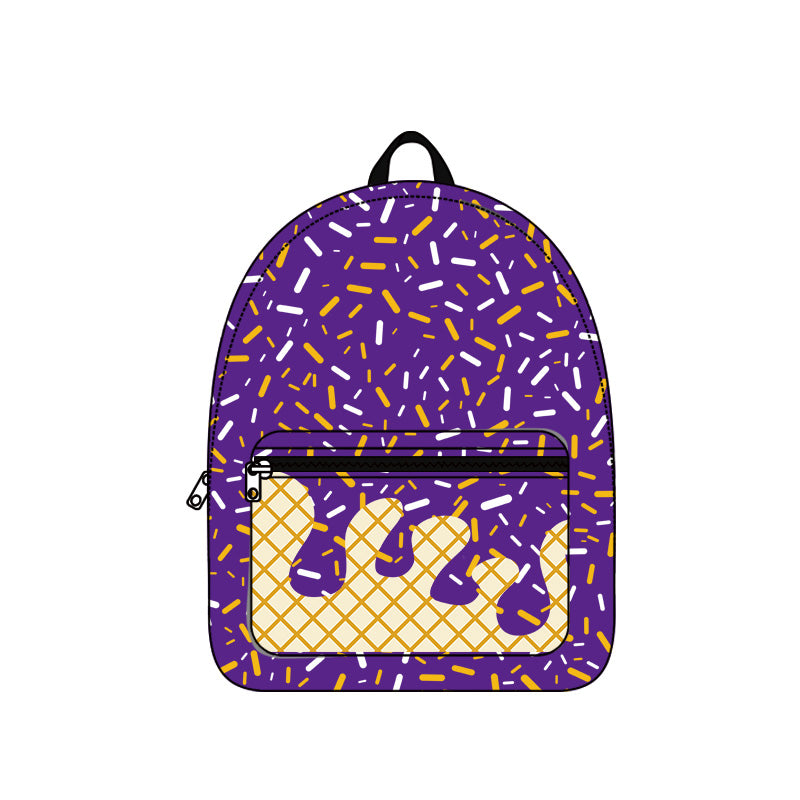 Preorder BA0341 Waffle Ice Cream Purple Backpack 202507