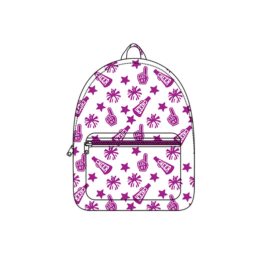 Preorder BA0351 Cheer Fireworks Purple White Backpack 202508