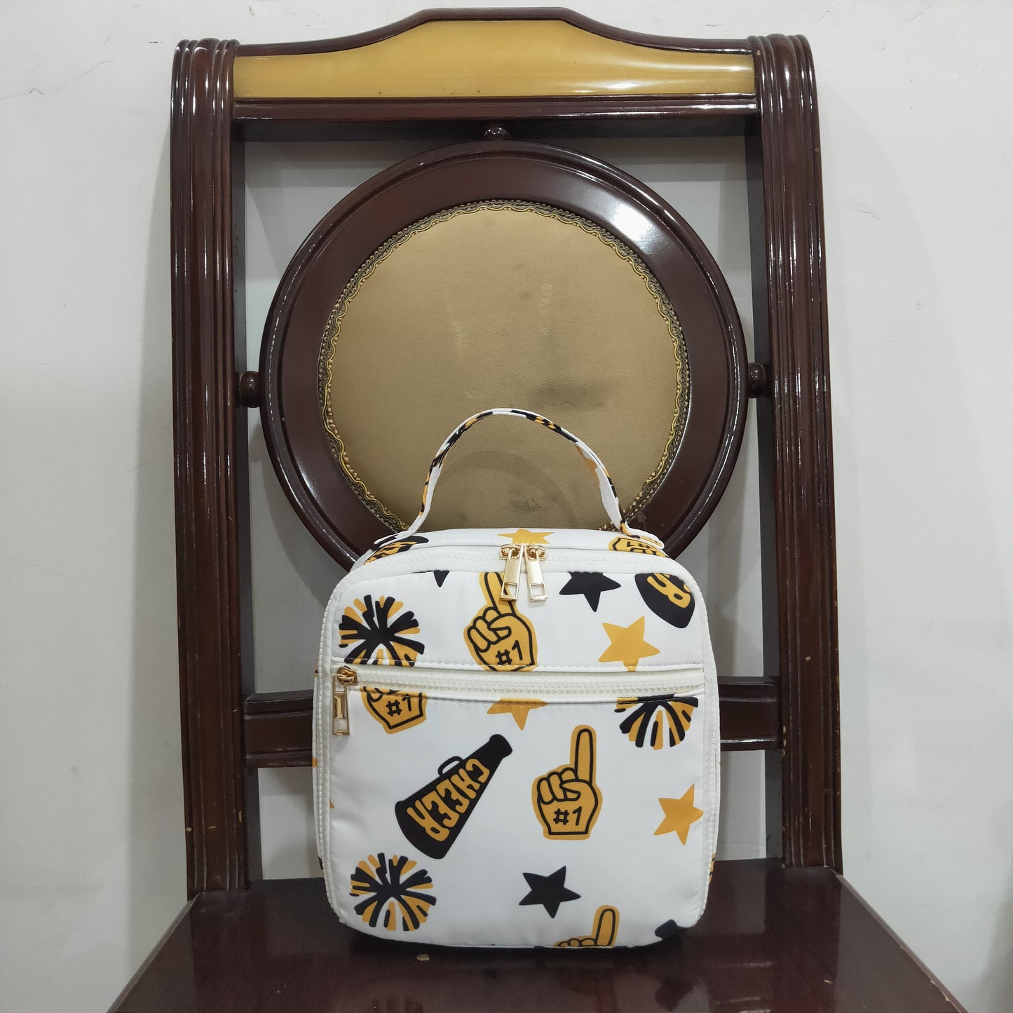 BA0362 Cheer Fireworks Black Golden Lunch Bag 202510 RTS