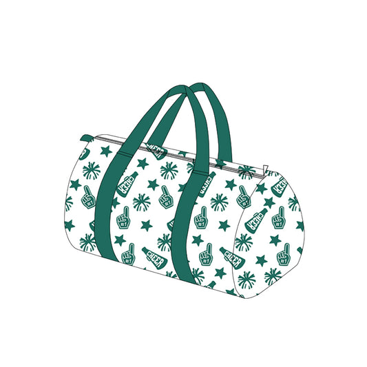 Preorder BA0366 Cheer Fireworks Green Gym Bag Boutique Travel Handbag 7.9*18.5*11.2 inches 202508