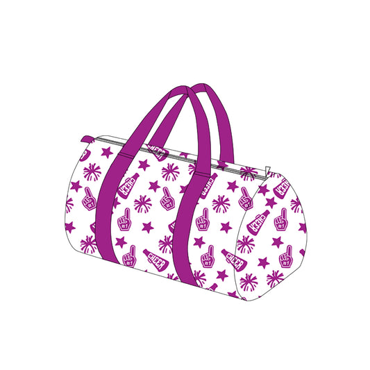 Preorder BA0367 Cheer Fireworks Purple Gym Bag Boutique Travel Handbag 7.9*18.5*11.2 inches 202508