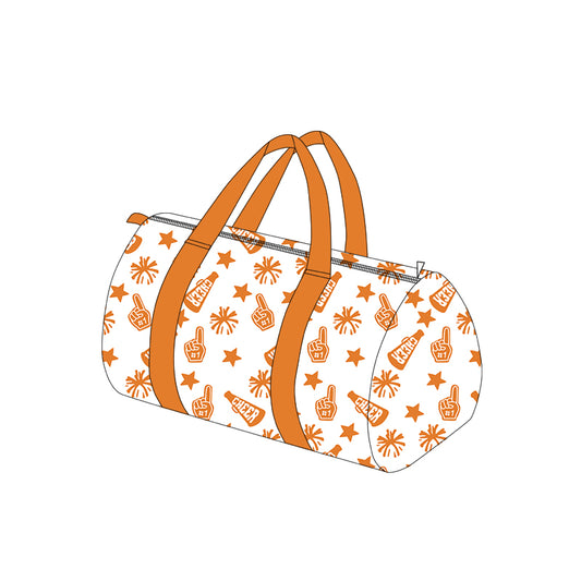 Preorder BA0368 Cheer Fireworks Orange Gym Bag Boutique Travel Handbag 7.9*18.5*11.2 inches 202508