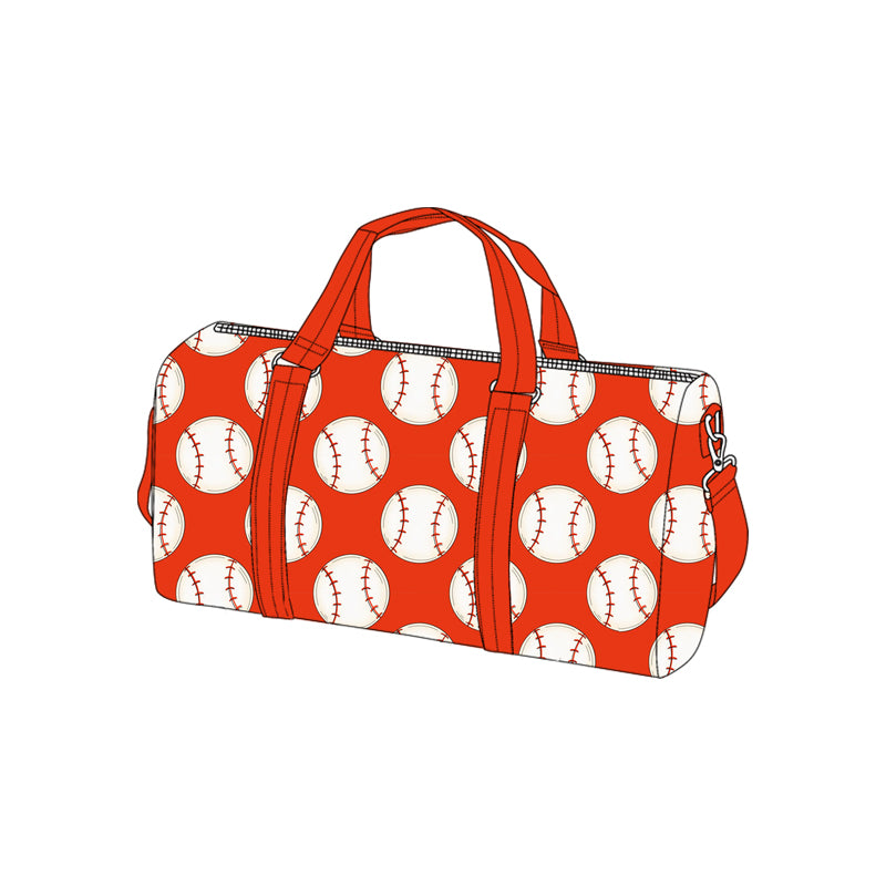 MOQ 8 Preorder BA0378 Baseball Red Gym Bag Boutique Travel Handbag 7.9*18.5*11.2 inches 202509