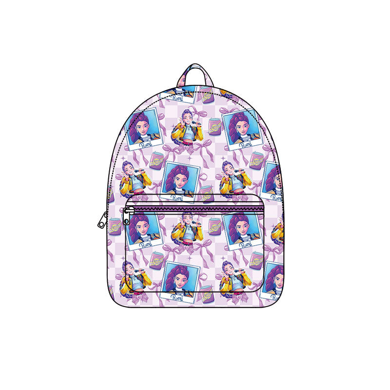 MOQ 5 PCS Preorder BA0385 K-POP Bows Purple Plaid Backpack 202512