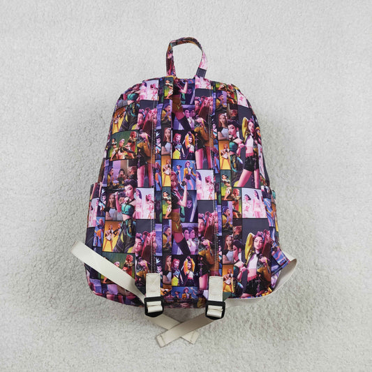 BA0386 K-POP Plaid Stage Show Purple Backpack 202601 RTS