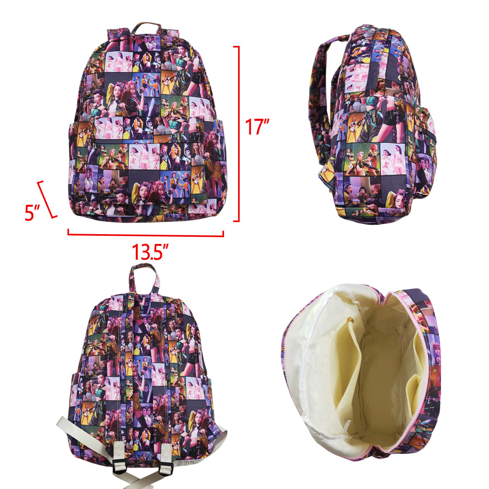 BA0386 K-POP Plaid Stage Show Purple Backpack 202601 RTS
