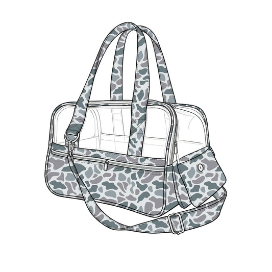 MOQ 5 PCS Preorder BA0399 Gray Camouflage Semi-Transparent Pet Handbag 202607
