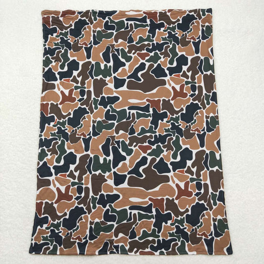 BL0146 Brown green camouflage beige baby blanket RTS Free Shipping Over $100