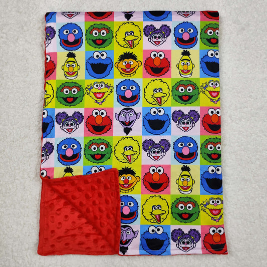 BL0196 Cartoon Sesame Street red plaid blanket Baby blanket 29-43 inches RTS 202503
